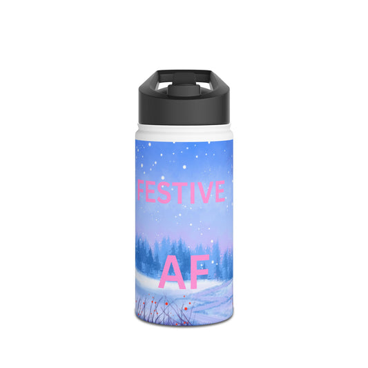 Festive AF Stainless Steel Water Bottle, Eco-Friendly Travel Mug, Holiday Gift for Him/Her, Winter Hiking Bottle, Personalized [...]