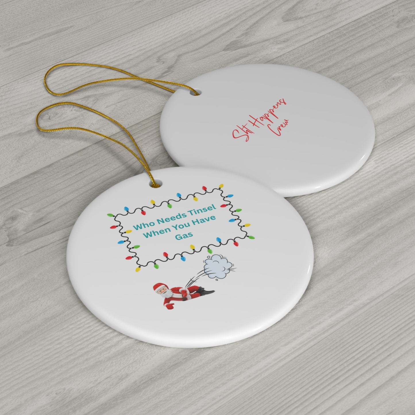 Humorous Ceramic Christmas Ornament, Fun Tree Decor, Holiday Gift, Unique Decoration, Sarcastic Saying, Funny Gift