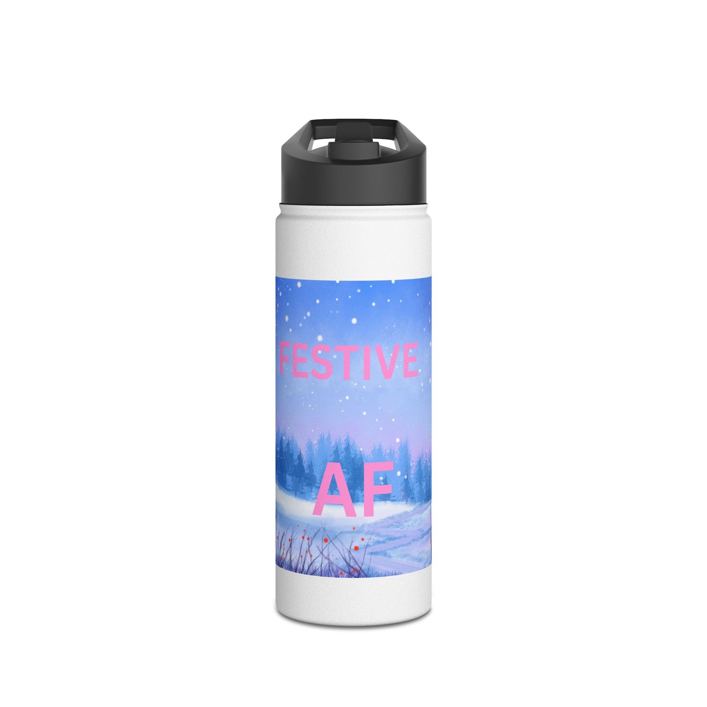 Festive AF Stainless Steel Water Bottle, Eco-Friendly Travel Mug, Holiday Gift for Him/Her, Winter Hiking Bottle, Personalized [...]