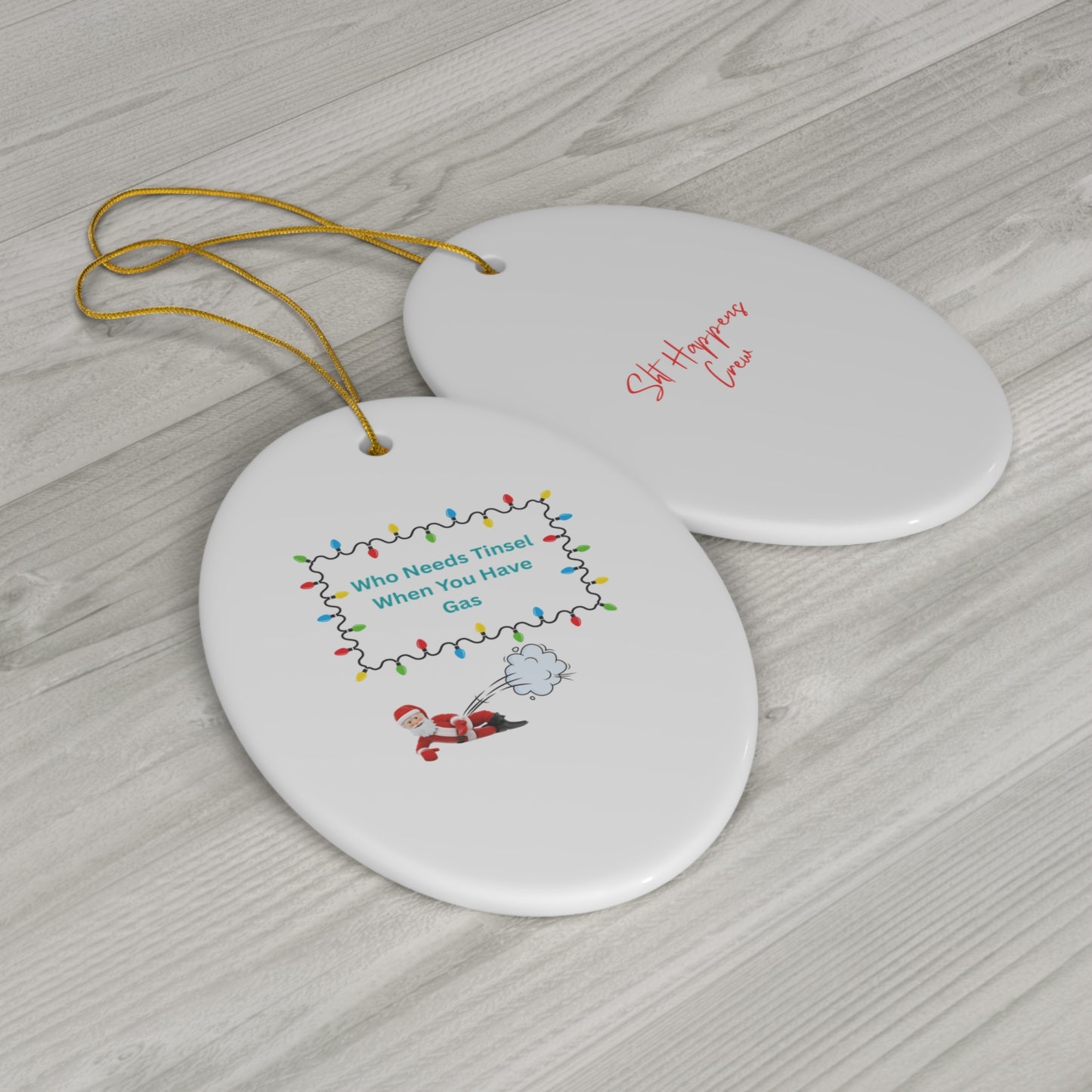 Humorous Ceramic Christmas Ornament, Fun Tree Decor, Holiday Gift, Unique Decoration, Sarcastic Saying, Funny Gift